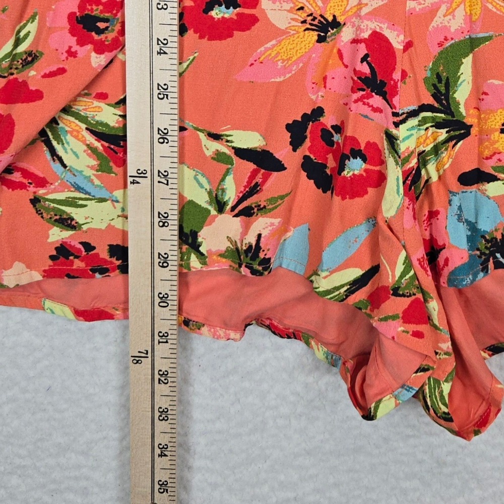NWT‎ Privacy Please Floral Romper Women M Coral  Flutter Sleeve V-Neck Revolve - Picture 7 of 15